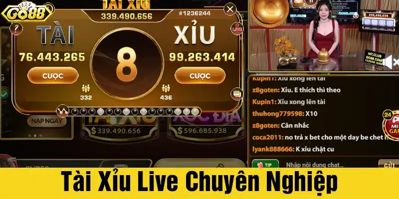 Tài xỉu Live tại Go88 với dàn dealer chuyên nghiệp